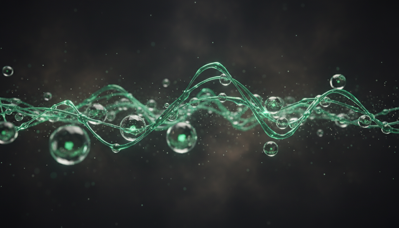 Abstraktes neuronales Netzwerk mit Emerald-Lichtspuren